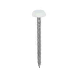 50 x 3.2 Polymer Headed Nails - A4 Stainless Steel - White